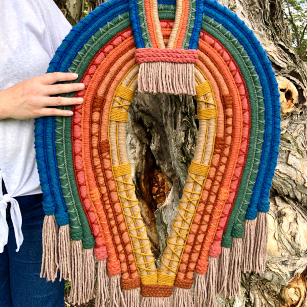 Escultura têxtil Cocar Indígena CARAÍVA Tamanho G