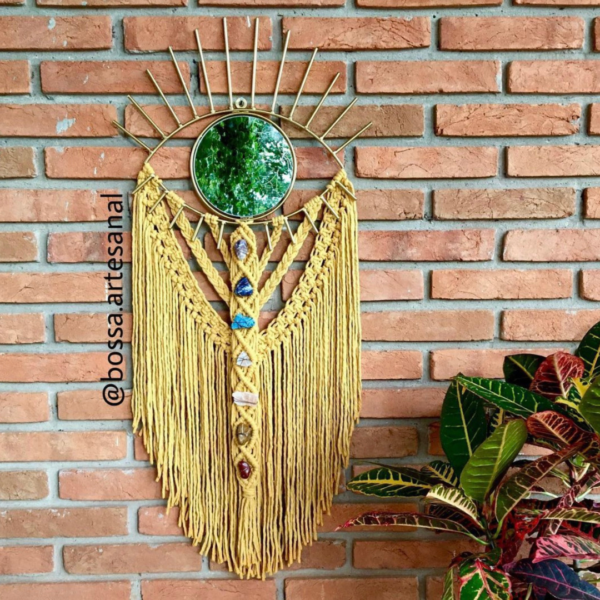 Espelho Olho Grego com pedras dos Chakras
