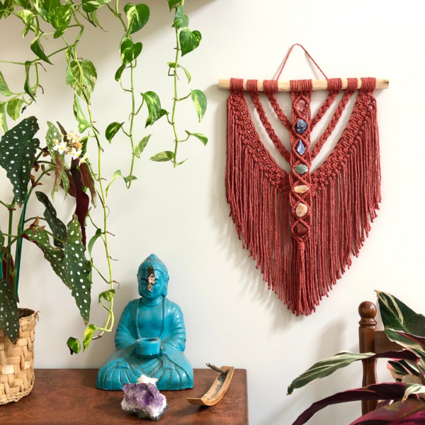 Painél de parede em Macramê CHAKRAS telha - Image 3