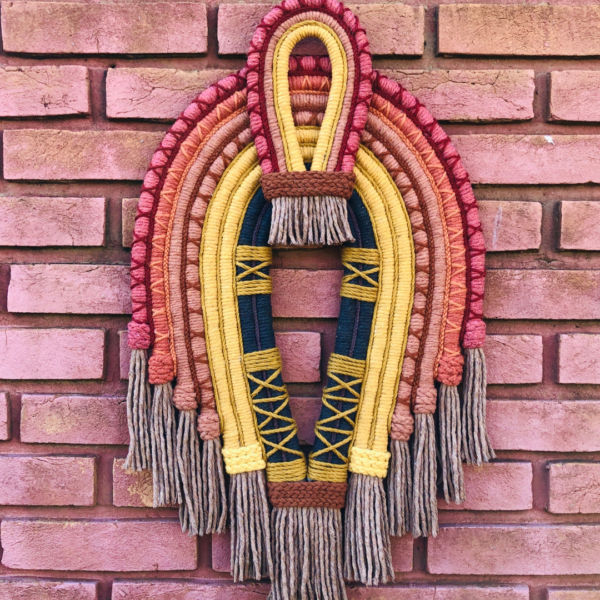 Escultura têxtil Cocar Indígena MARAJOARA Tamanho P